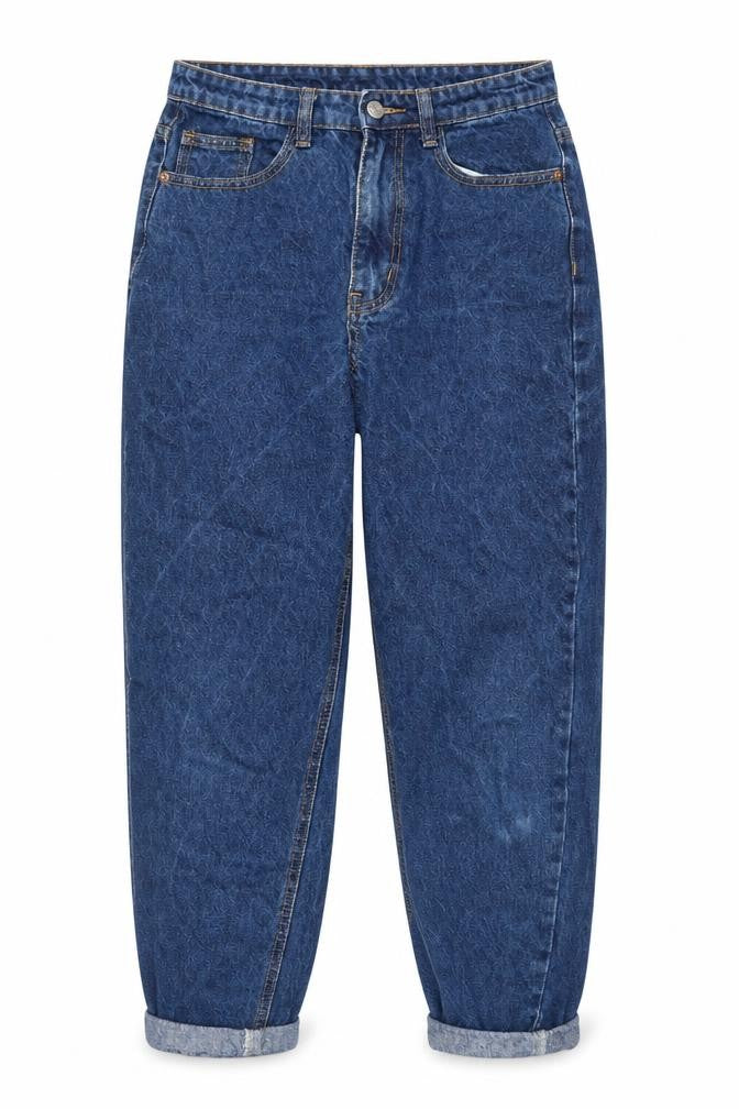 Front view of PRETTYLITTLETHING Blue Mom Jeans, size 8, Women's Denim