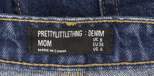 PrettyLittleThing Blue Mom Jeans, Size 8, Women's Denim