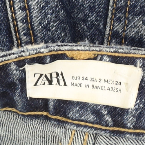 Zara Women's Blue Denim Jeans - Size 6