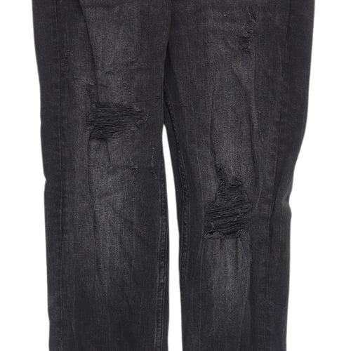 Zara Men's Black Skinny Distressed Jeans Size 12