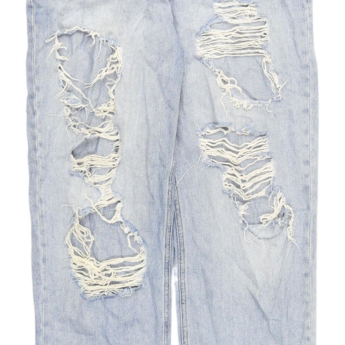 Collusion Blue Distressed Boyfriend Jeans L Women