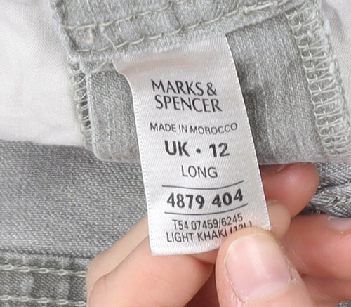 Marks and Spencer Women's Light Khaki Wide-Leg Jeans UK 12