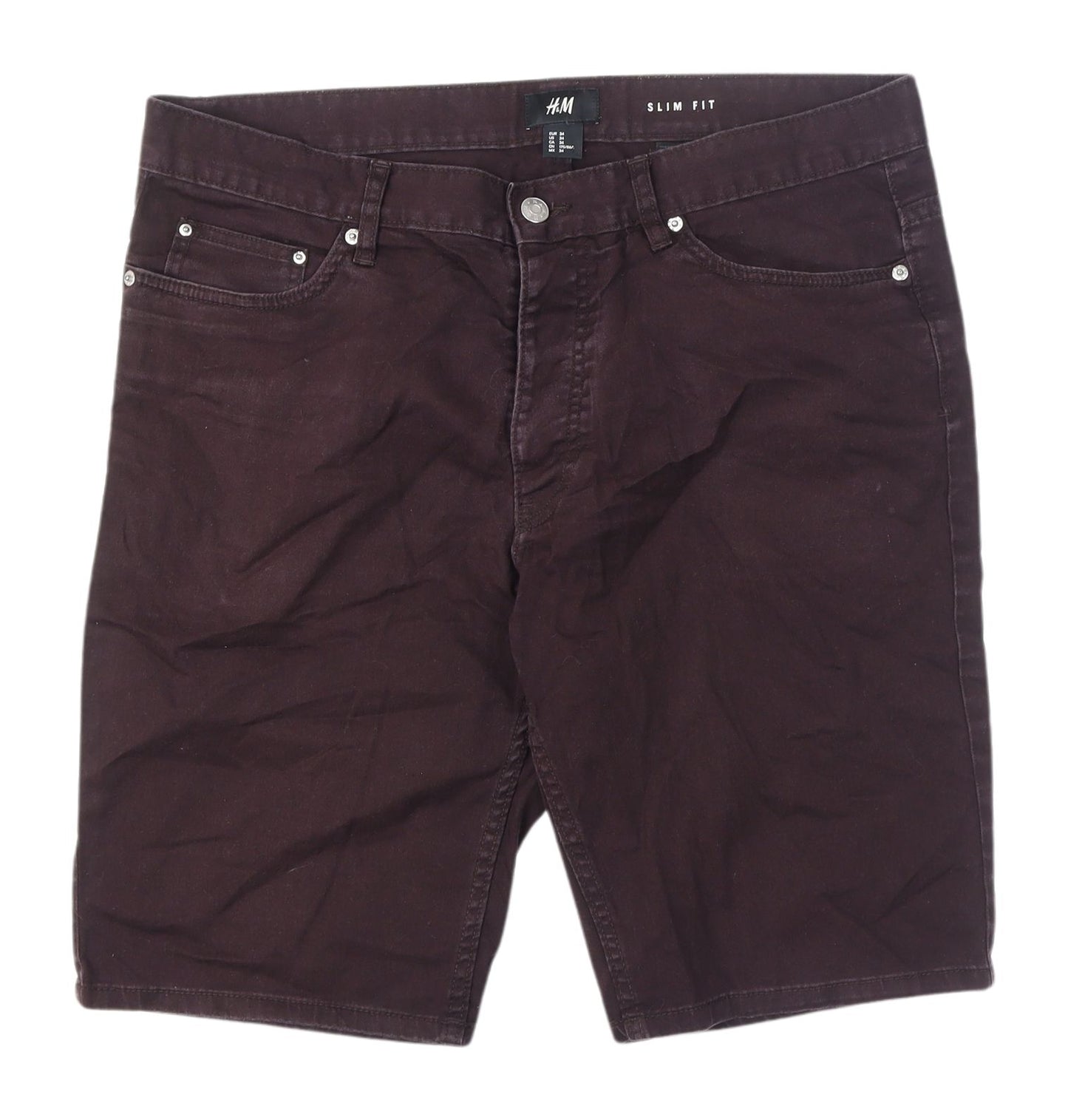 H&M Men's Slim Fit Brown Chino Shorts