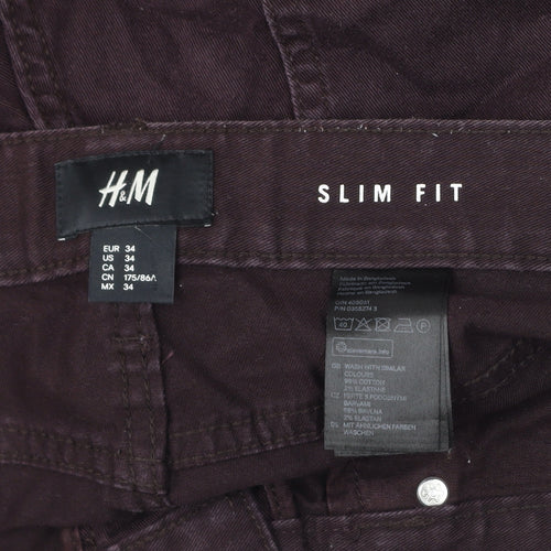 H&M Men's Slim Fit Brown Chino Shorts