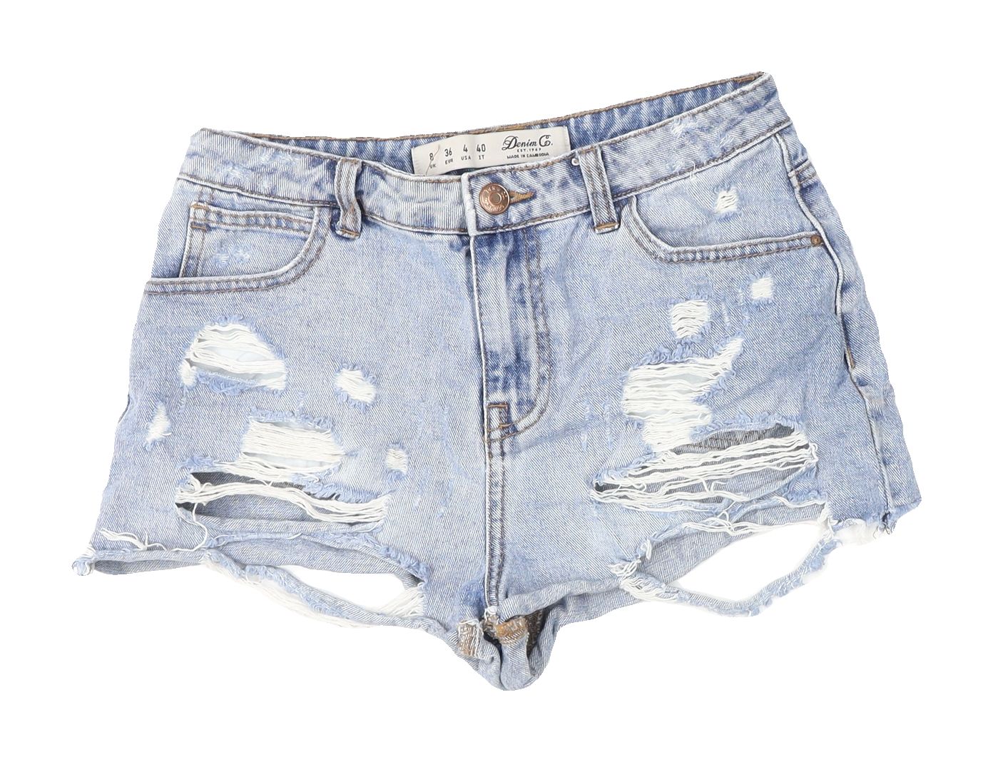 Denim Co. Women's Blue Cut-Off Shorts Size 8