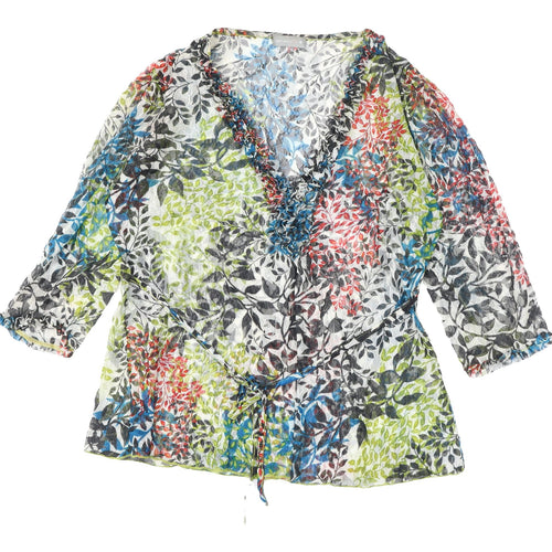 Marks and Spencer Women's Multicoloured Floral Wrap Blouse Size 18