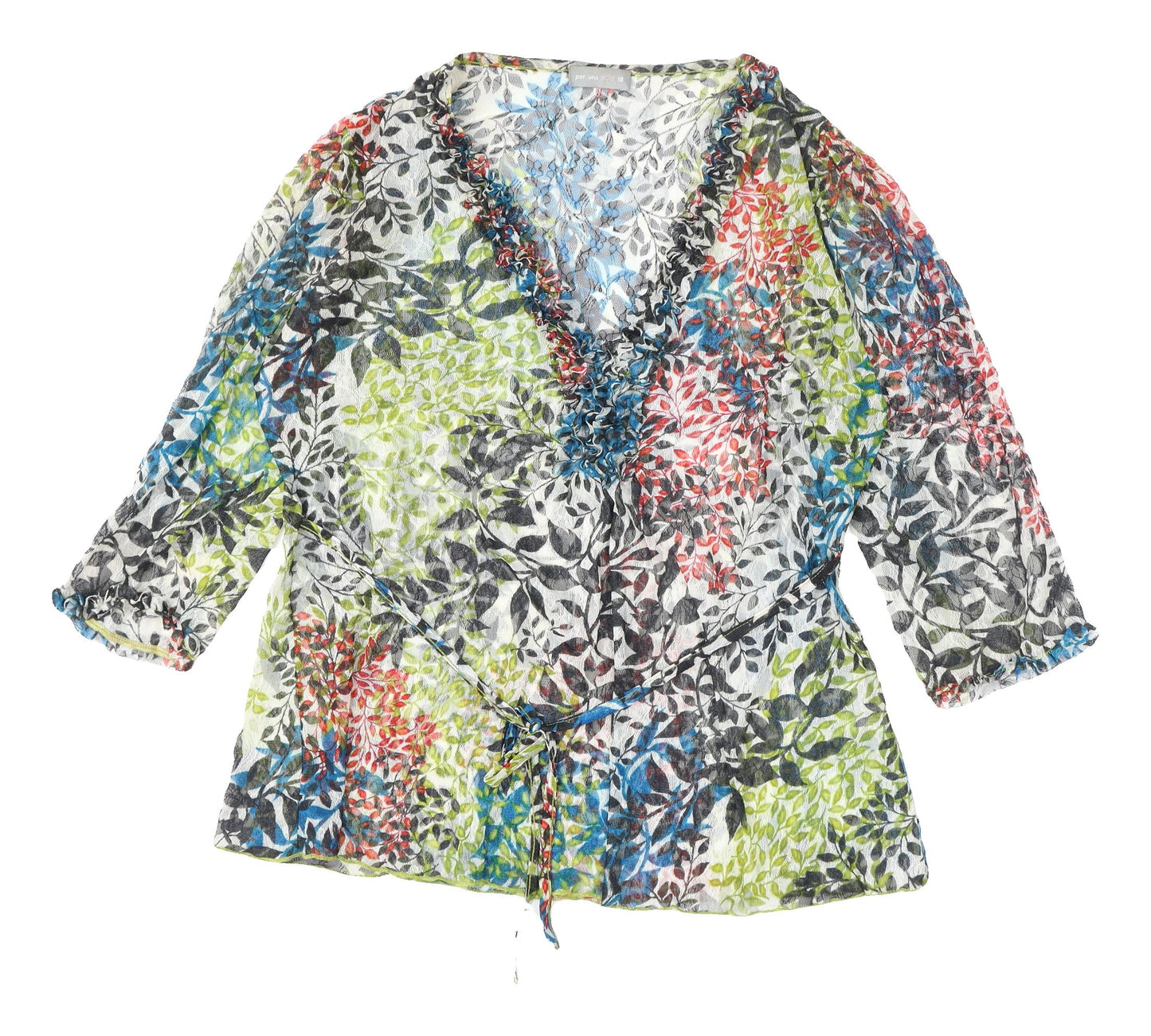 Marks and Spencer Women's Multicoloured Floral Wrap Blouse Size 18