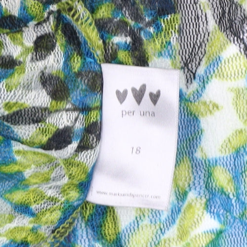 Marks and Spencer Women's Multicoloured Floral Wrap Blouse Size 18
