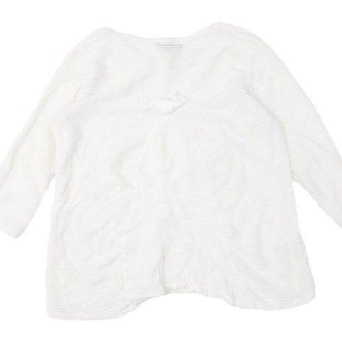 Amaya Women's White Basic Blouse, One Size, 3/4 Sleeve
