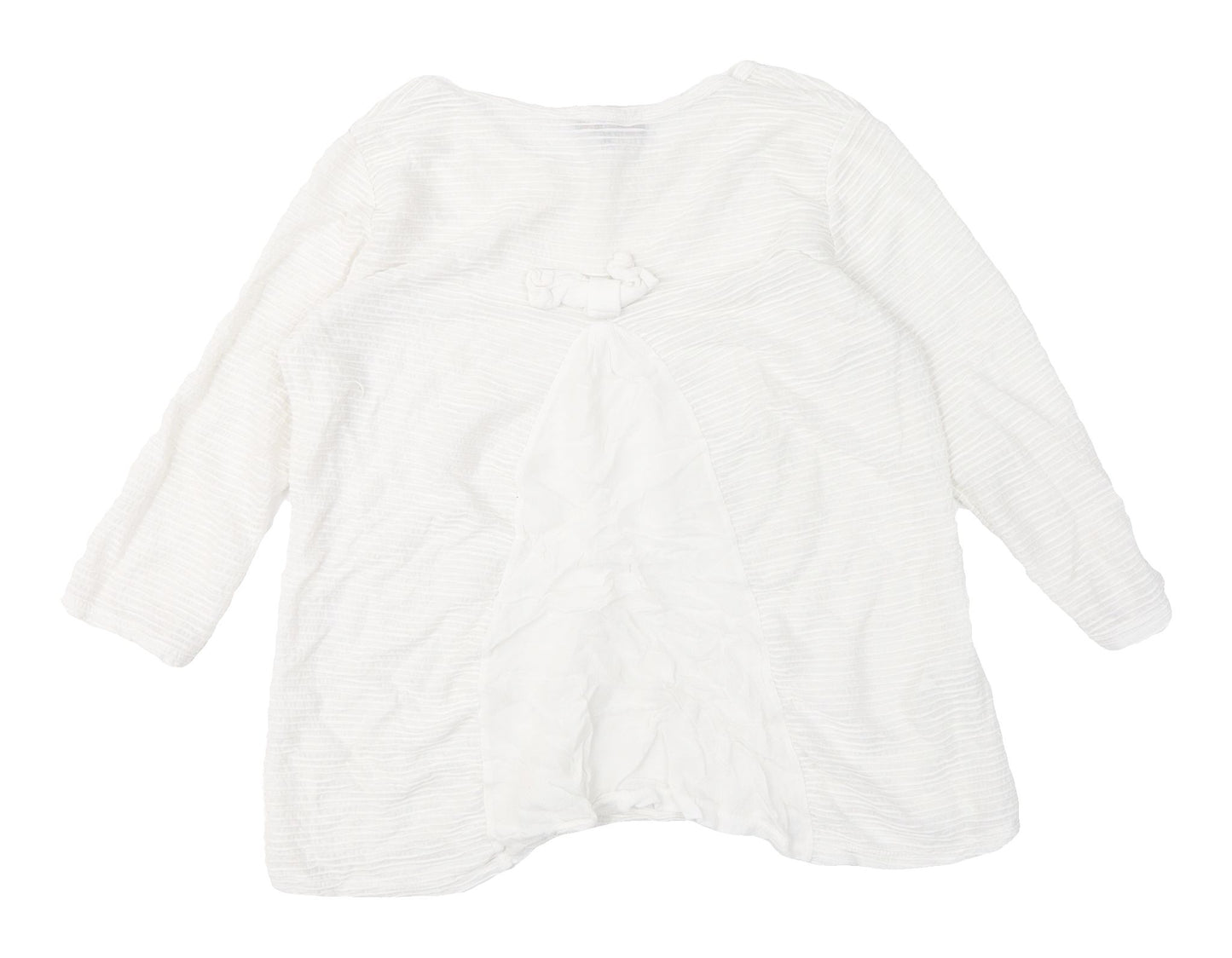 Amaya Women's White Basic Blouse, One Size, 3/4 Sleeve