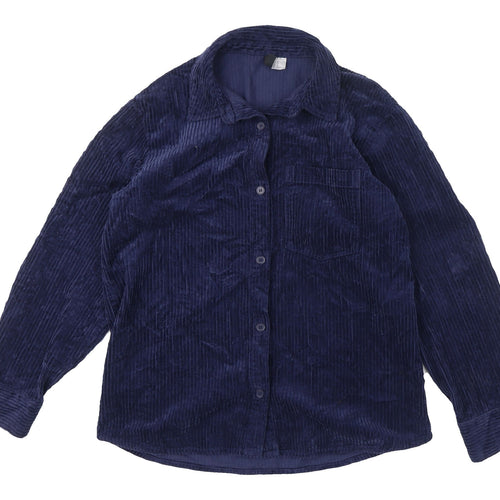 H&M Divided Blue Corduroy Shirt XS Unisex Button-Up