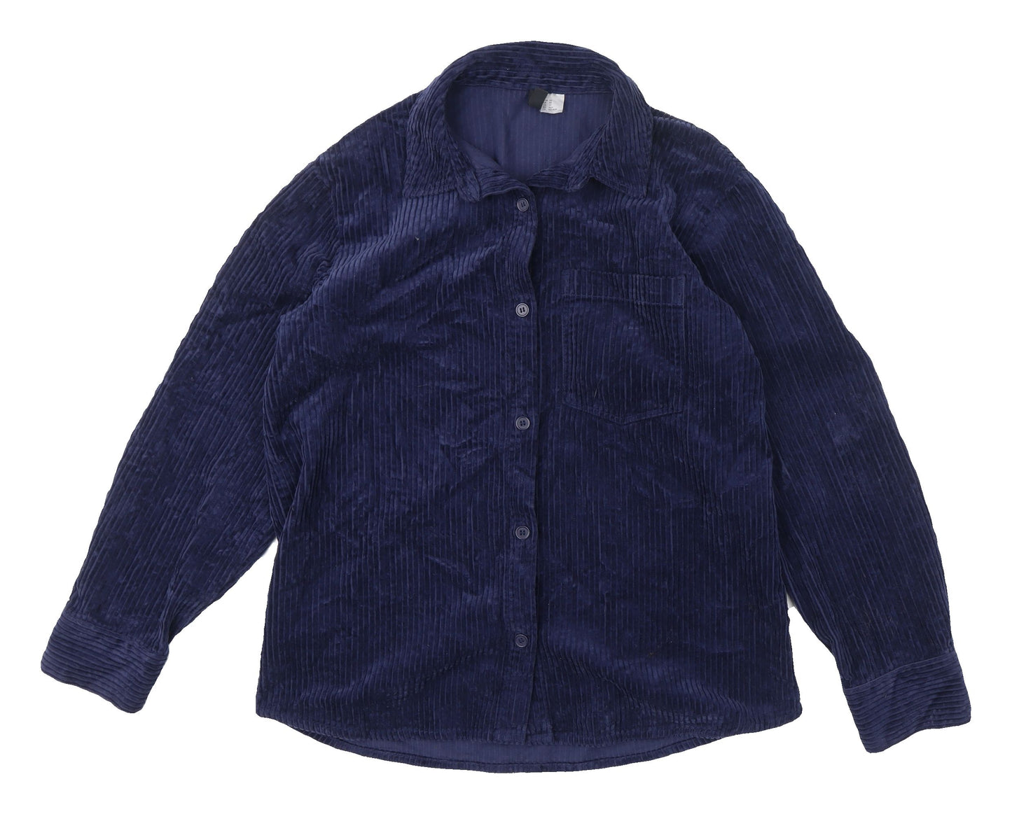 H&M Divided Blue Corduroy Shirt XS Unisex Button-Up