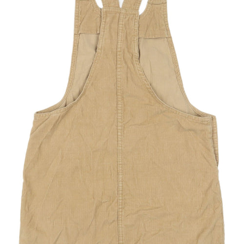 Denim Co. Beige Pinafore Dress, 100% Cotton, Size 8