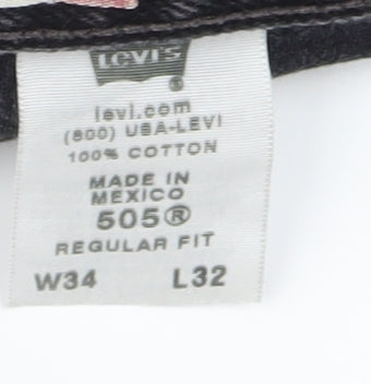 Levi's Men's Black Straight Jeans, Size 34, Regular Fit