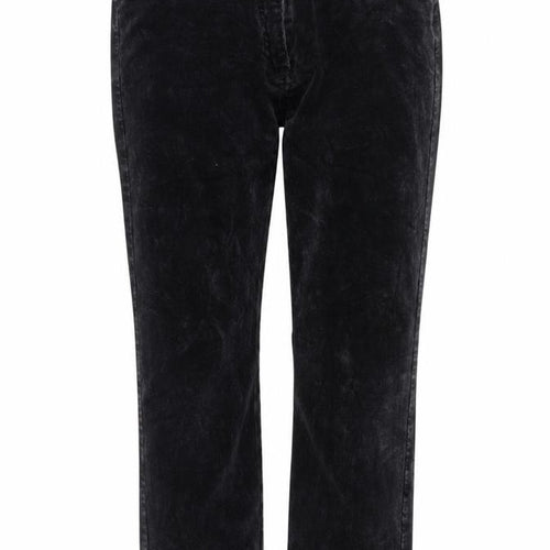 Daily Women's Black Straight Corduroy Trousers Size 12