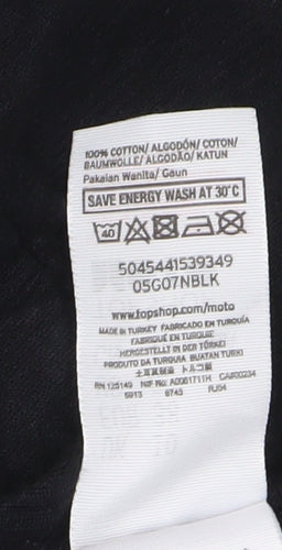 Topshop Black Corduroy Pinafore Dress, UK 10, Casual Style