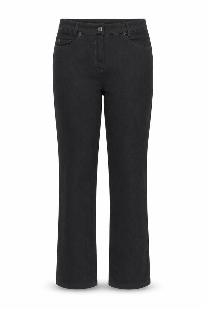 Front view of Gollegaug Women's Black Straight Jeans, size 12