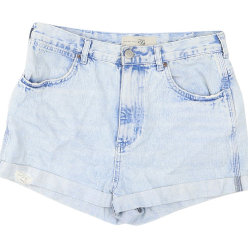 Topshop Women's Blue Denim Cut-Off Shorts Size 10