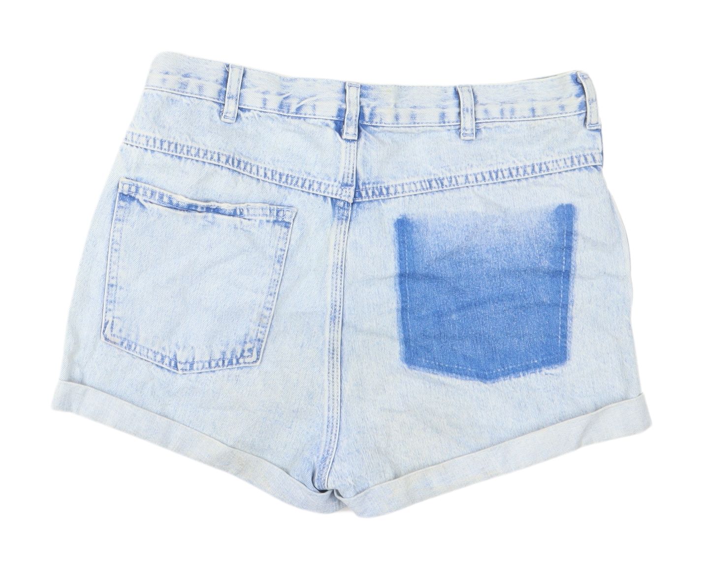 Topshop Women's Blue Denim Cut-Off Shorts Size 10