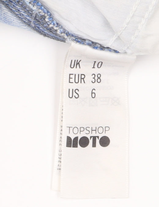 Topshop Women's Blue Denim Cut-Off Shorts Size 10