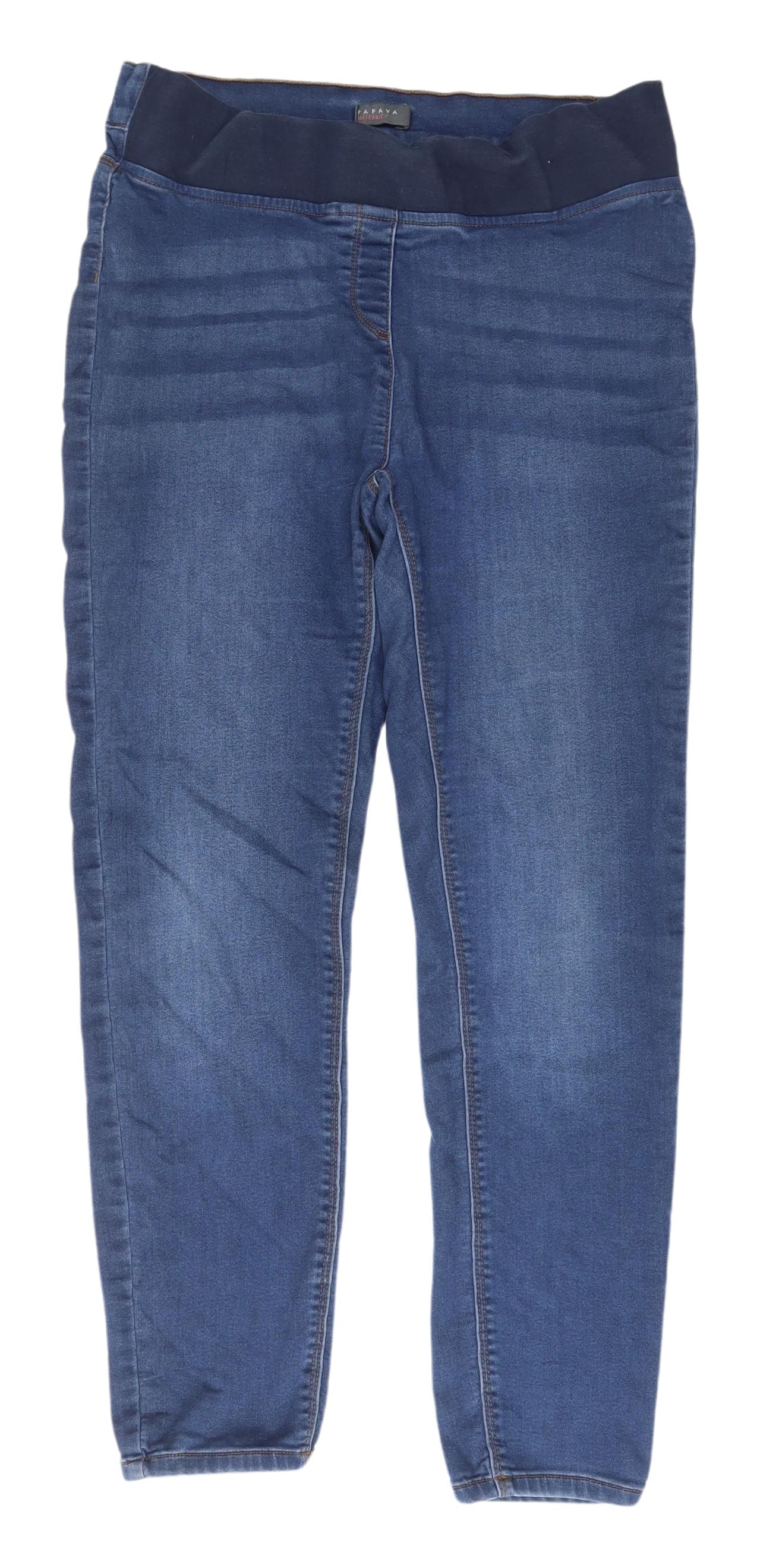 Papaya Maternity Blue Denim Jeggings, Size 12, Regular Fit
