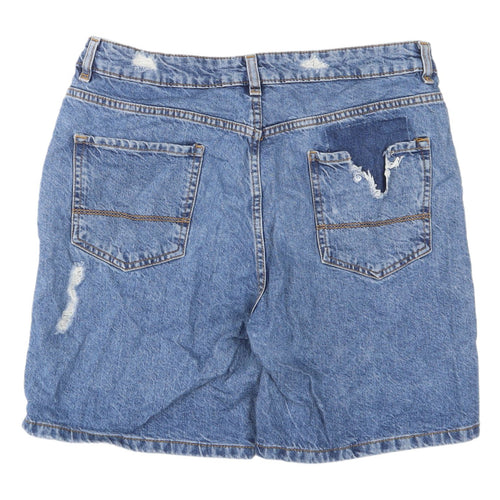 Denim Co. Women's Blue Cut-Off Denim Shorts - Size 14
