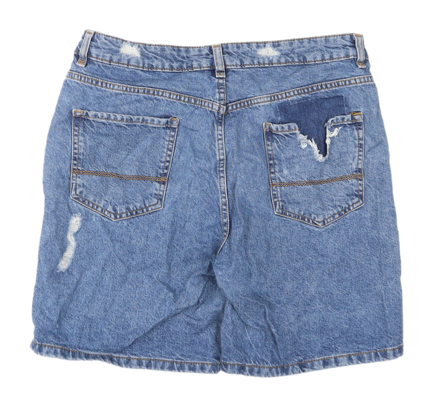 Denim Co. Women's Blue Cut-Off Denim Shorts - Size 14