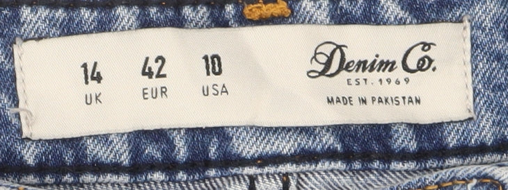 Denim Co. Women's Blue Cut-Off Denim Shorts - Size 14