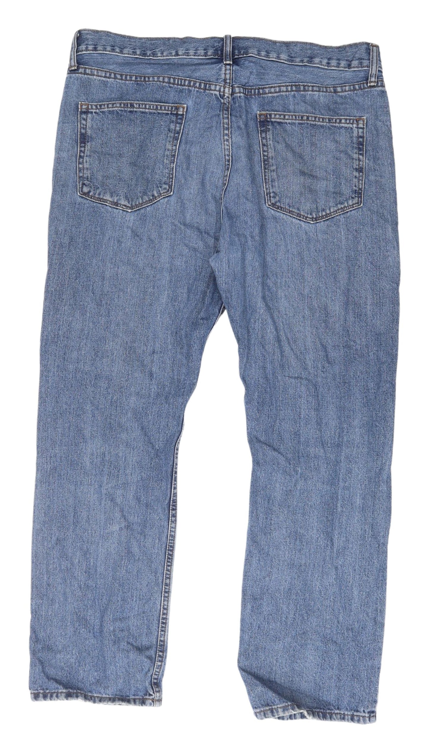 Marks and Spencer Men's Blue Straight Denim Jeans XL