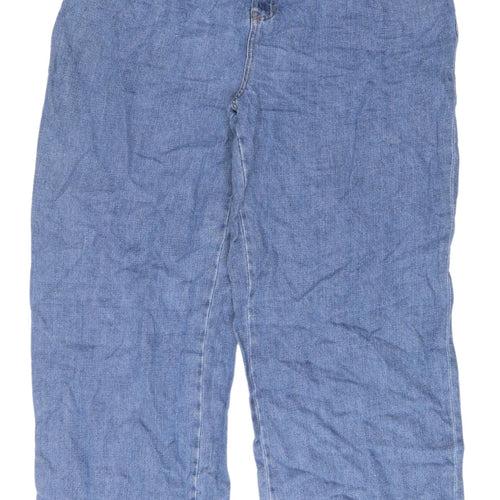Marks and Spencer Women's Blue Wide-Leg Jeans, Size 16