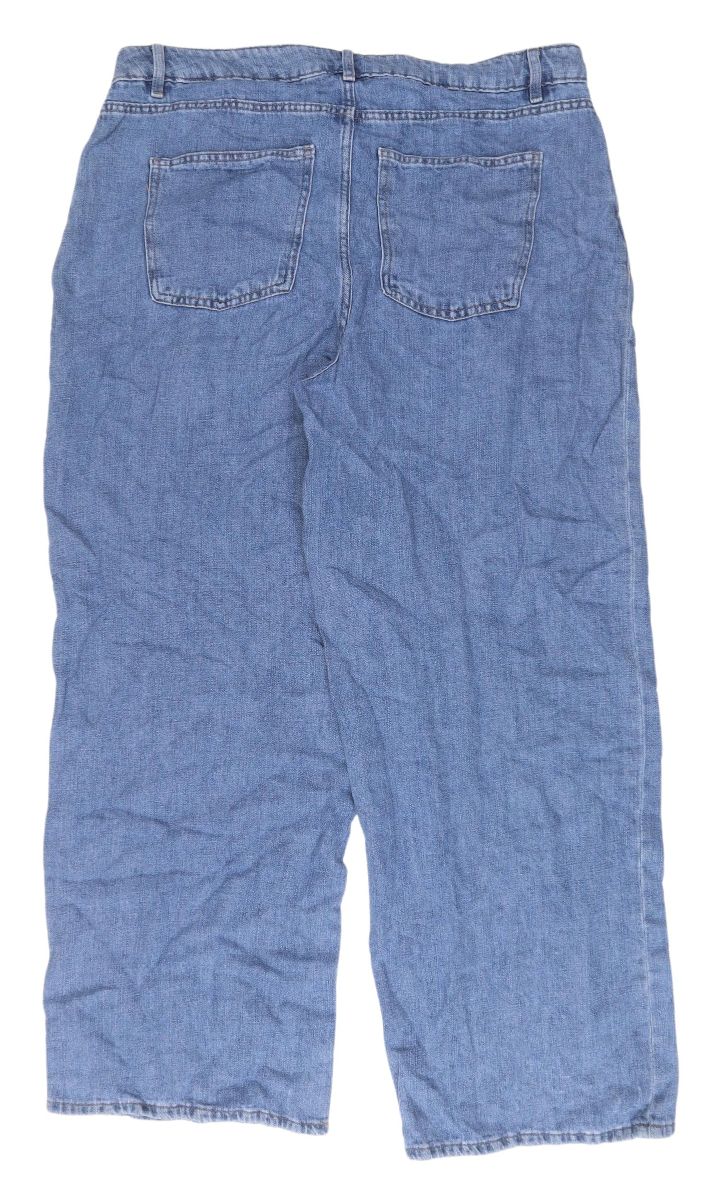 Marks and Spencer Women's Blue Wide-Leg Jeans, Size 16