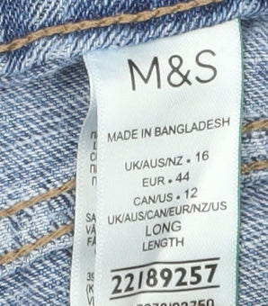 Marks and Spencer Women's Blue Wide-Leg Jeans, Size 16