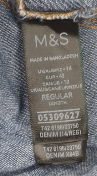 Marks and Spencer Blue Denim Shirt Dress 14