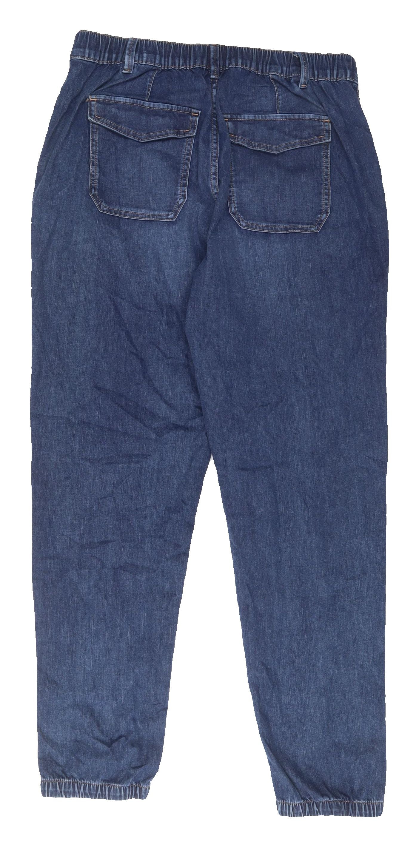 Marks and Spencer Women's Blue Jogger Jeans - Size 14