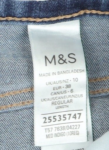 Marks and Spencer Women's Blue Straight Leg Jeans