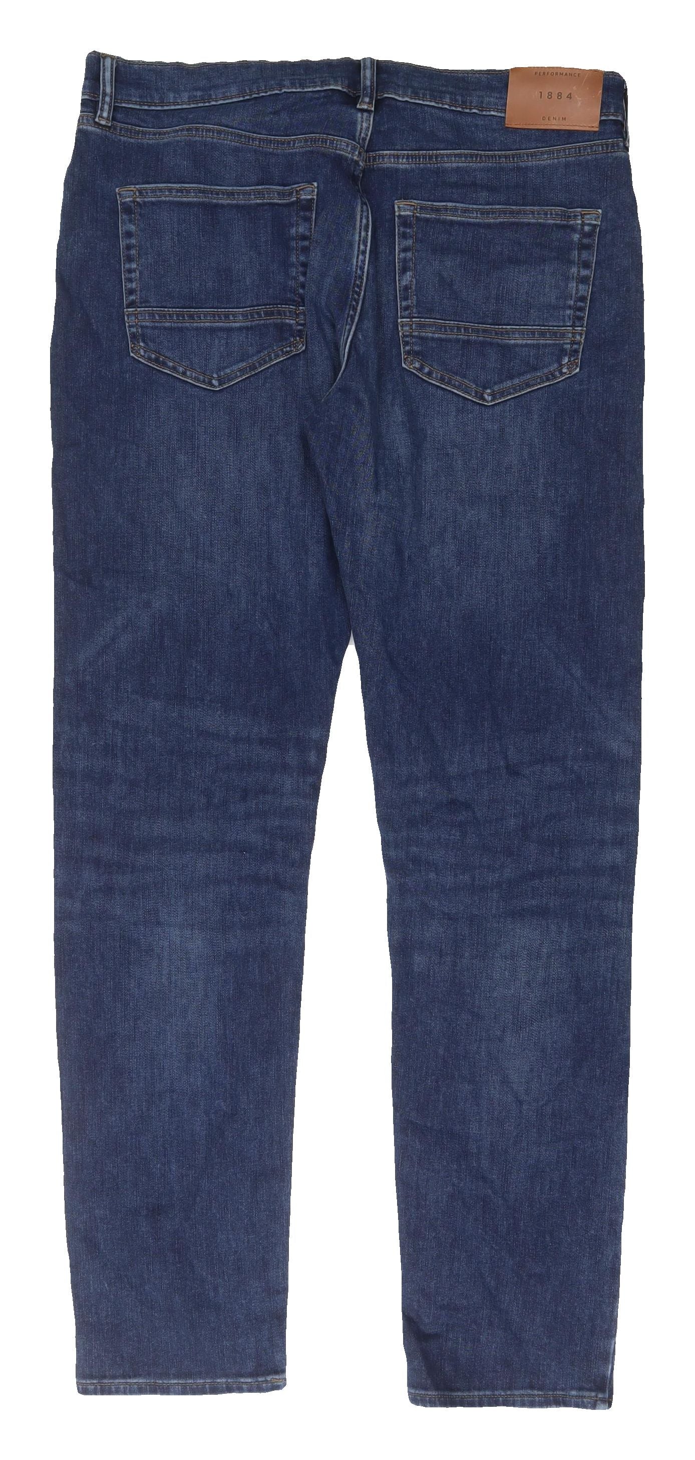 Marks and Spencer Men's Blue Straight Fit Denim Jeans