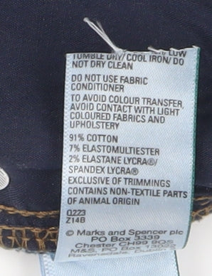 Marks and Spencer Men's Blue Straight Fit Denim Jeans