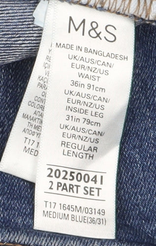 Marks & Spencer Men's Blue Straight Jeans 36R