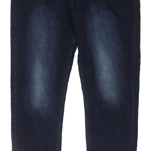 Marks and Spencer Blue Men's Straight Jeans, 32 Waist