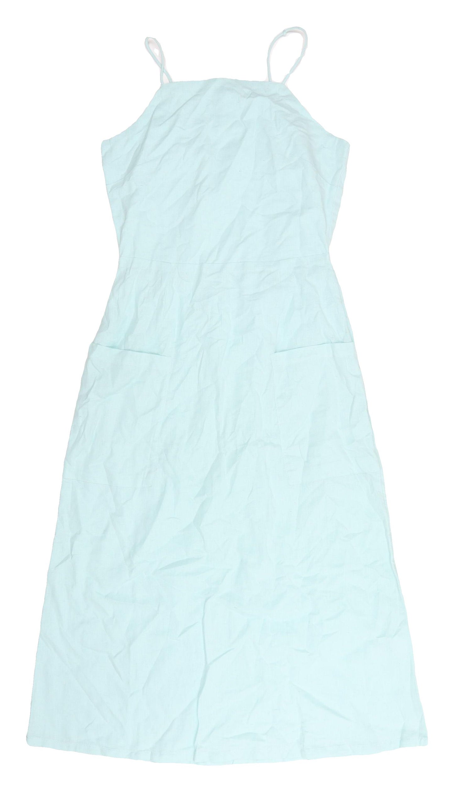 Warehouse Blue Linen Slip Dress Size 6 Women's Fashion