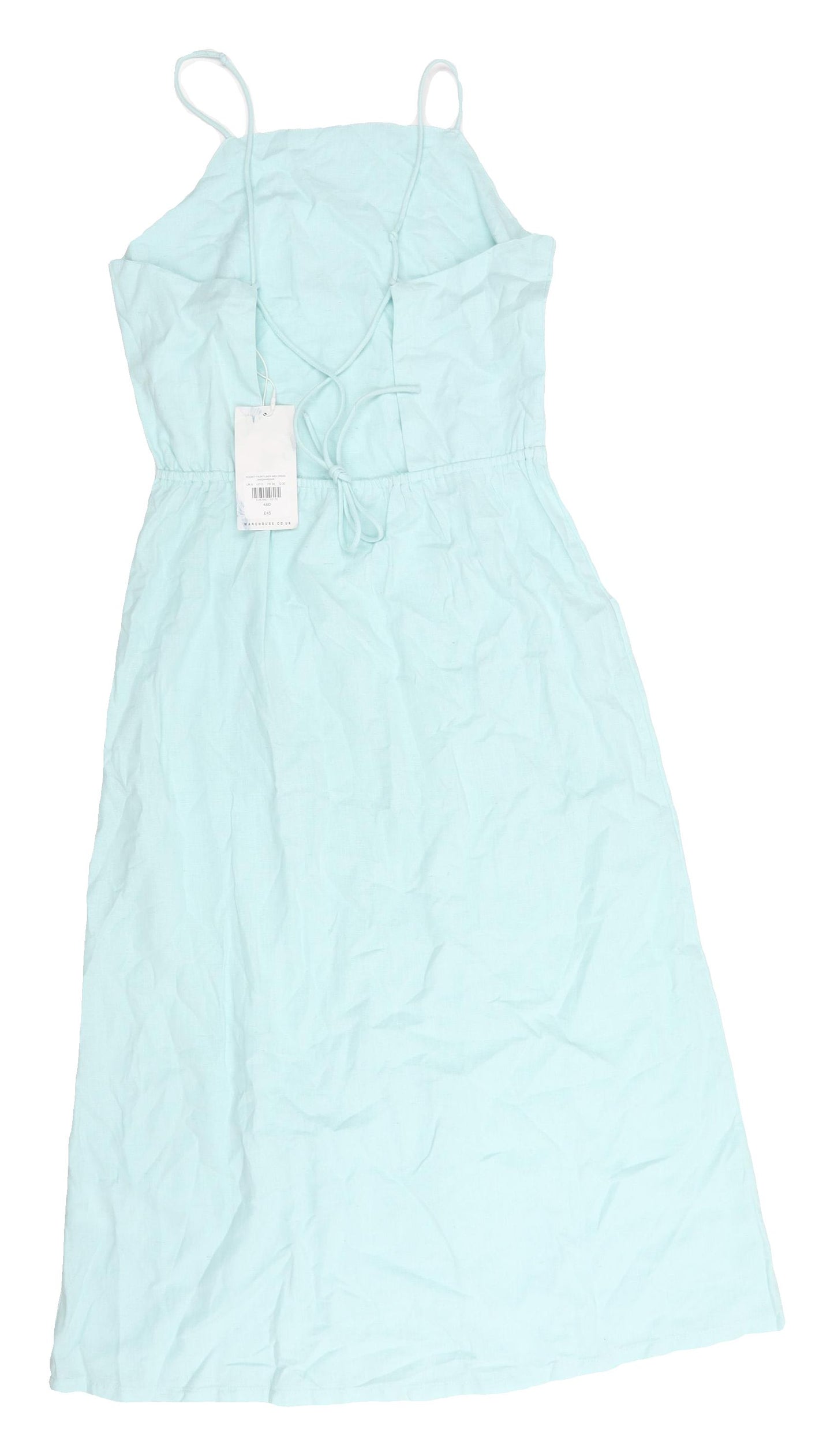 Warehouse Blue Linen Slip Dress Size 6 Women's Fashion