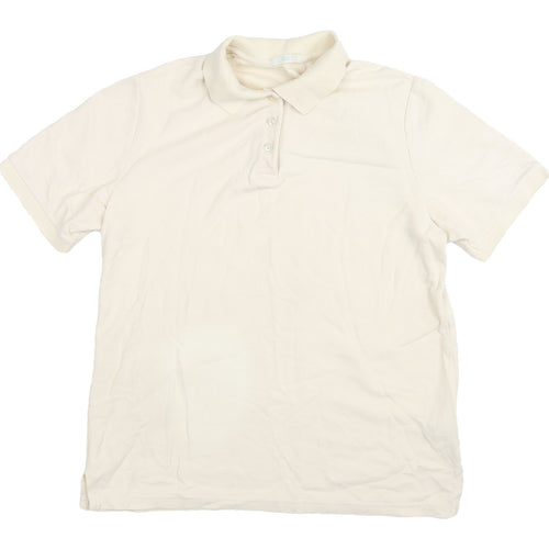 Marks & Spencer Women's Beige Polo Shirt Size 16