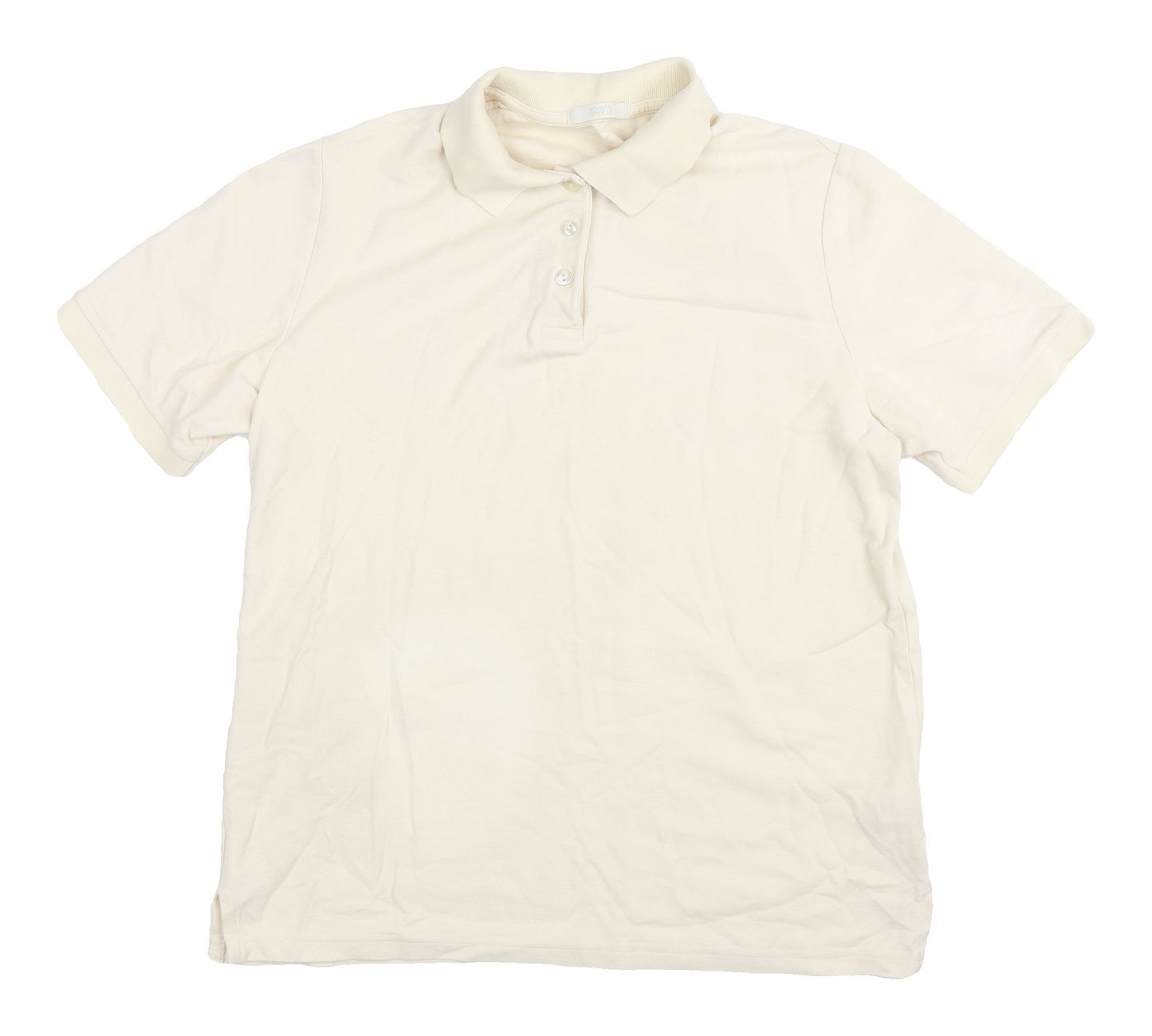 Marks & Spencer Women's Beige Polo Shirt Size 16