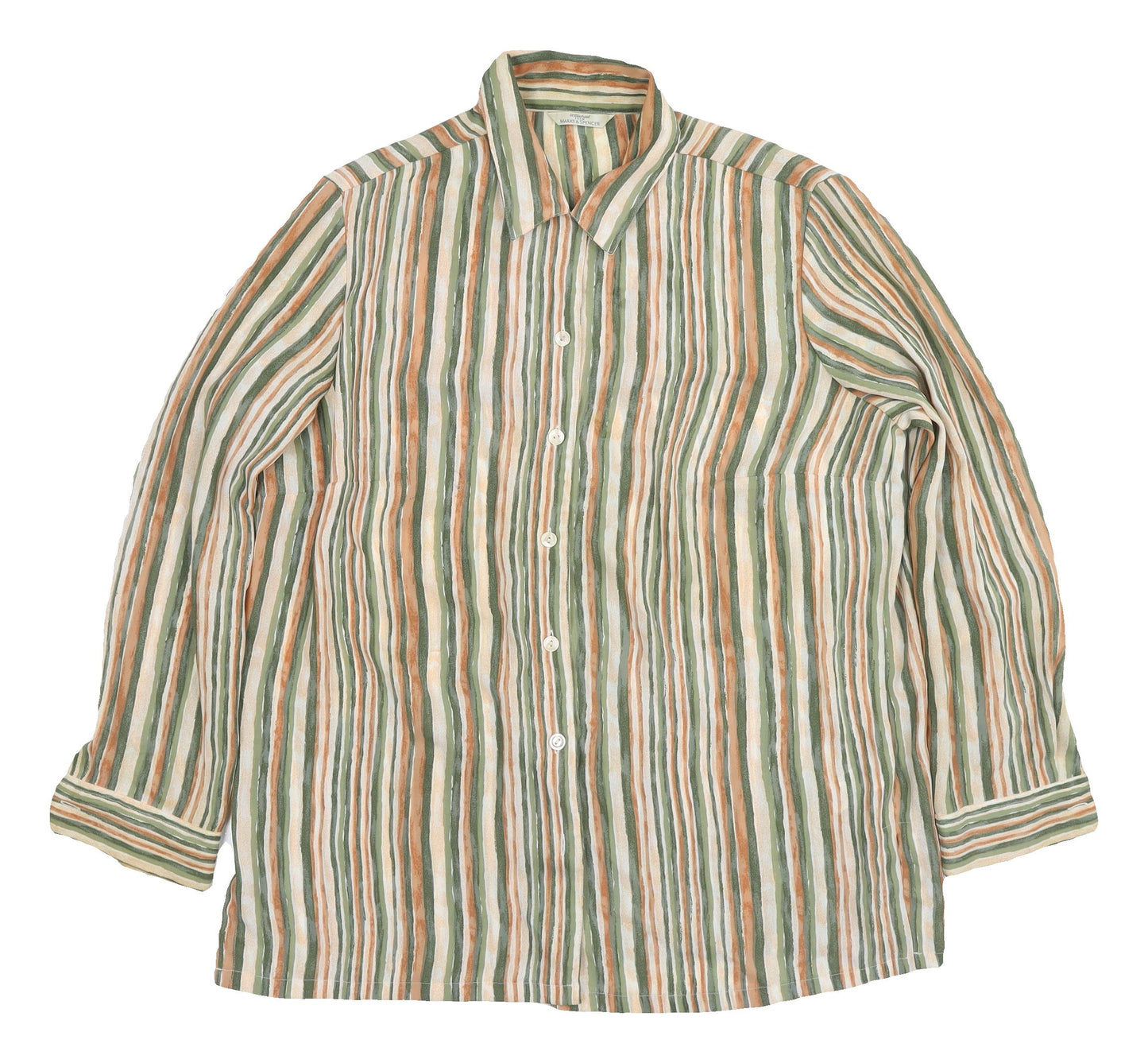 Marks and Spencer Women's Multicoloured Striped Shirt Size 16