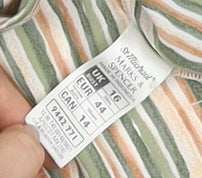 Marks and Spencer Women's Multicoloured Striped Shirt Size 16