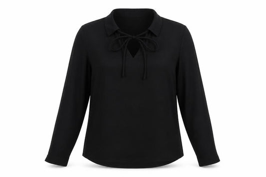 Front view of Vero Moda Women's Black Collared Blouse M