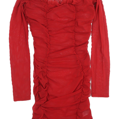 PrettyLittleThing Red Bodycon Dress 10