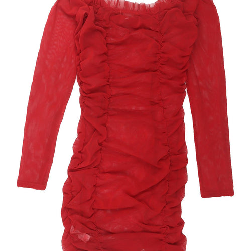 PrettyLittleThing Red Bodycon Dress 10