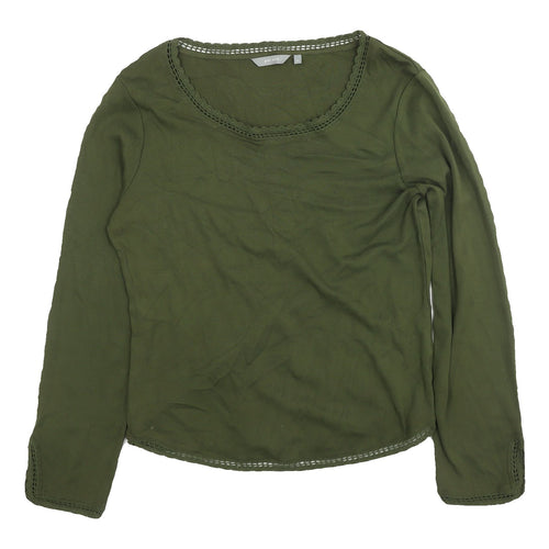 Marks & Spencer Women's Green Cotton Pullover Jumper, Size 16