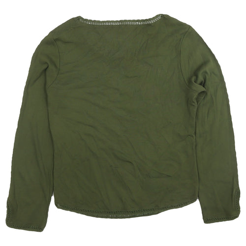 Marks & Spencer Women's Green Cotton Pullover Jumper, Size 16